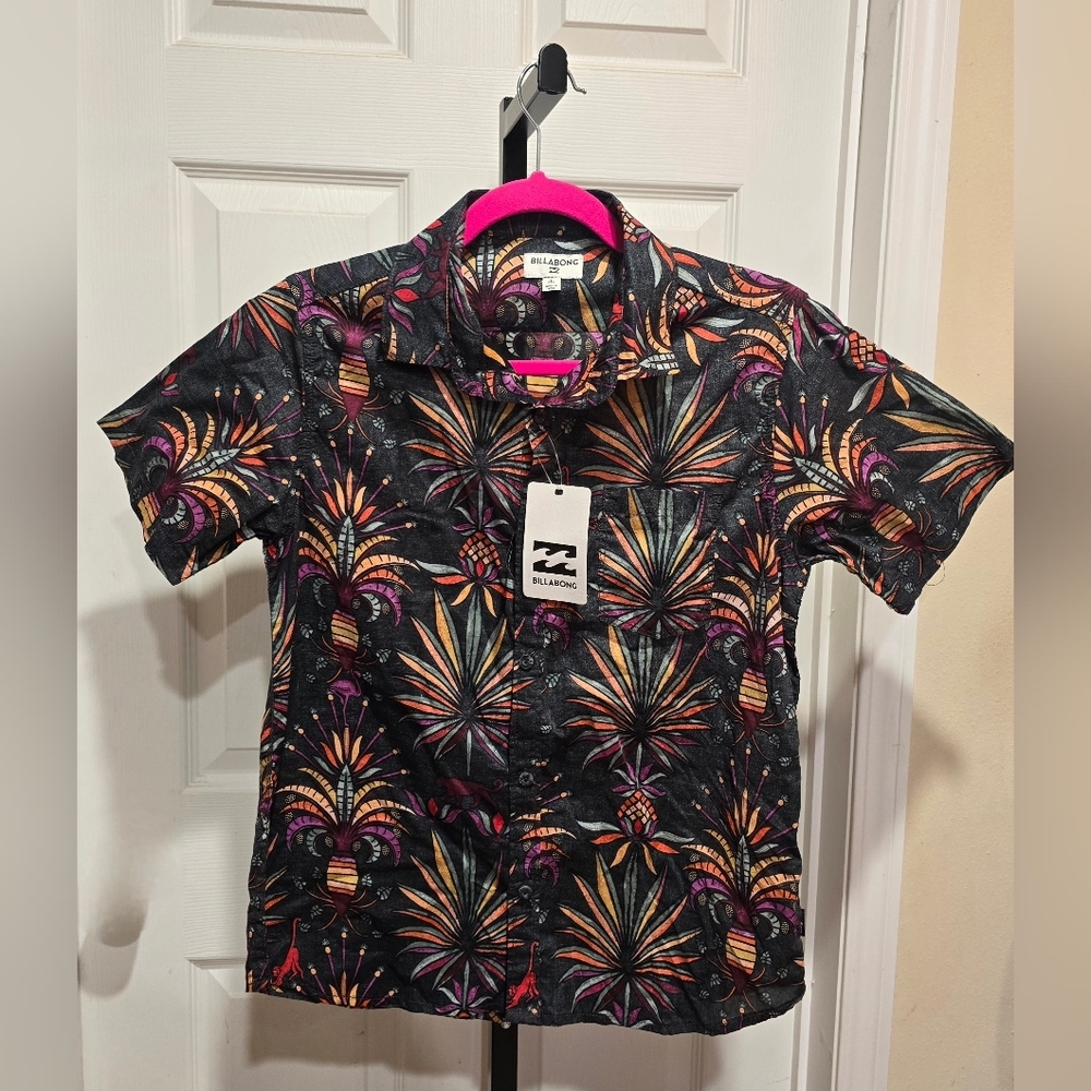Billabong Sundays Tropical Button Down Youth Shirt
